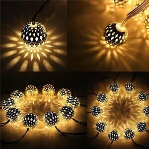 Twinkle Star 40 LED Globe String Lights, Moroccan Halloween Party Hanging Lights
